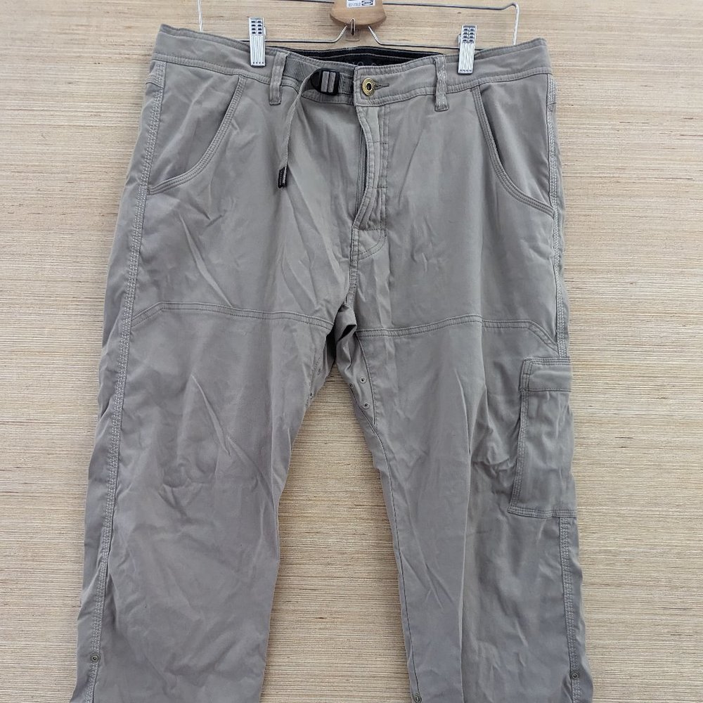 Prana Zion II Stretch Mens Pants Tan Brown Size 36” x 30” Hiking Outdoors